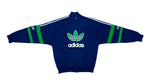 Adidas - Blue and Green Big Logo Track Jacket 1990s Medium Vintage Retro