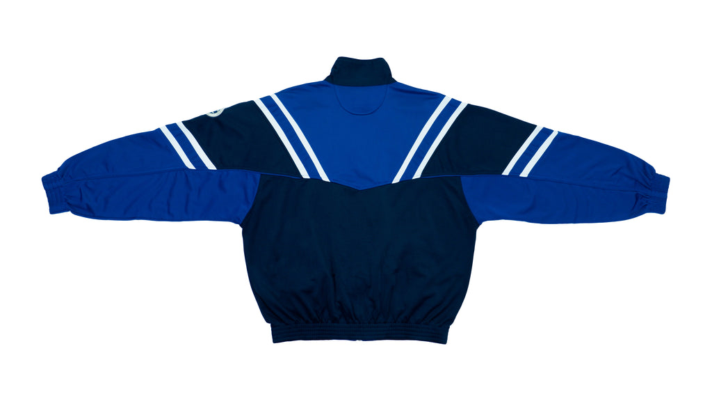 Champion - Two-Tone Blue Track Jacket 1990s Large Vintage Retro