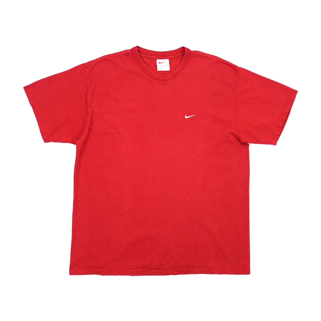 Nike - Red Classic T-Shirt 1990s Large Vintage Retro