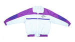 Puma - White & Purple Luxury Sport Resort Windbreaker 1990s Large Vintage Retro 