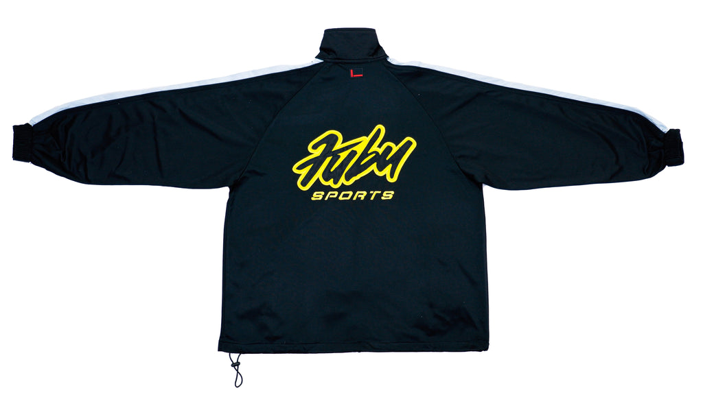 FUBU - Black Taped Logo Track Jacket 1990s X-Large Vintage Retro 