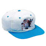 MLB -  White & Blue Taz Snapback Hat 1990s Adjustable Vintage Retro