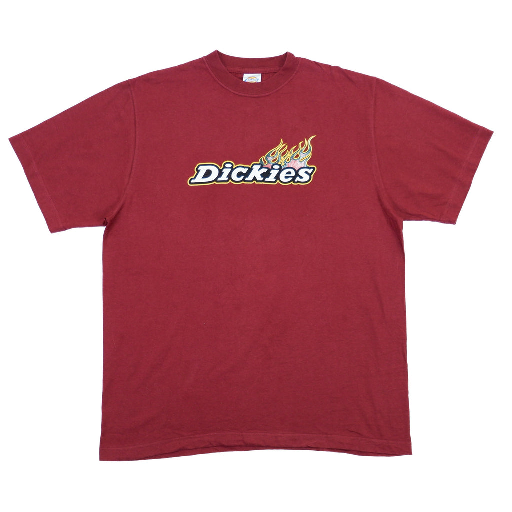 Dickies - Red Big Spell-Out T-Shirt 1990s X-Large Vintage Retro 