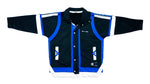 Champion - Black & Blue Tear-Away Taped Logo Track Jacket 1990s Large
