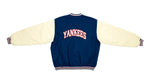 Reebok - Blue & Cream New York Yankees Baseball Jacket 1990s Large Vintage Retro 