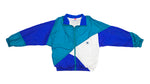 Wilson - Blue & White Colorblock Windbreaker 1990s Medium Vintage Retro