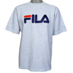 FILA - Grey Big Logo T-Shirt 1990s Large Vintage Retro