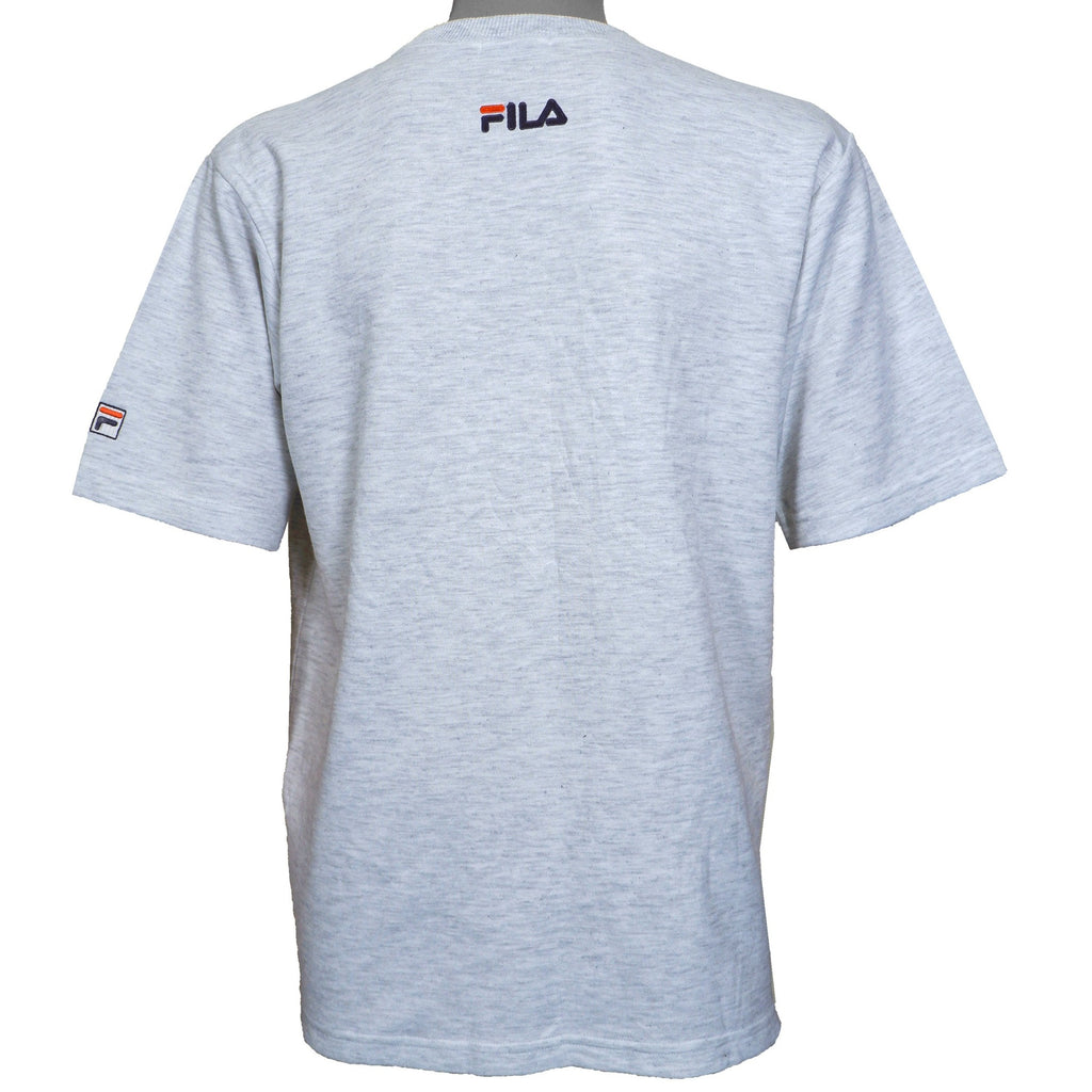 FILA - Grey Big Logo T-Shirt 1990s Large Vintage Retro