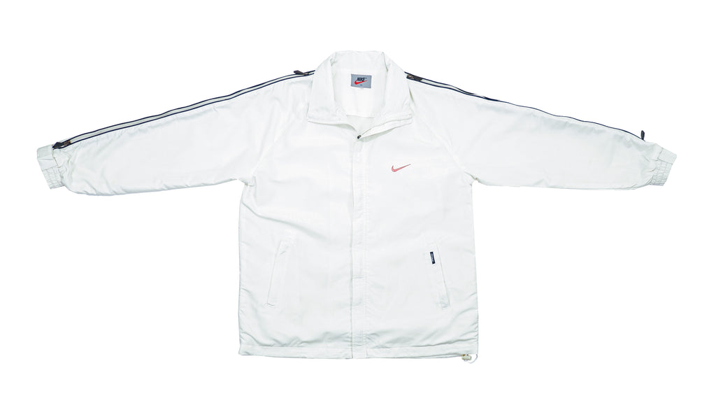 Nike - White Big LogoWindbreaker 1990s Medium Vintage Retro 