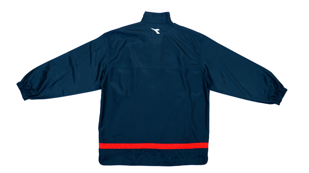 Diadora - Dark Blue 1/4 Zip Windbreaker 1990s Large Vintage Retro 