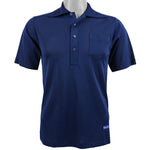Champion - Blue Mesh Polo T-Shirt 1990s Small