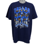 NFL - Dallas Cowboys Players Blue T-Shirt 1990s X-Large Vintage Retro Football