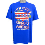 Vintage (Hanes) - 4th July - United We Stand Up For America T-Shirt 1990s X-Large