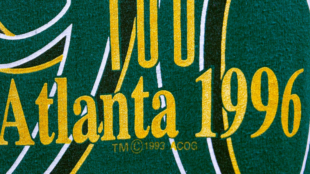 Vintage (Hanes) - Green Atlanta Olympic T-Shirt 1996 Large Vintage Retro