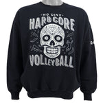 Vintage (Hanes) - No Dinx, Hardcore Volleyball Spell-Out Crew Neck Sweatshirt 1990s Large