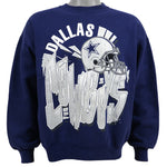 NFL (Hanes) - Dallas Cowboys Spell-Out Crew Neck Sweatshirt 1990s Large