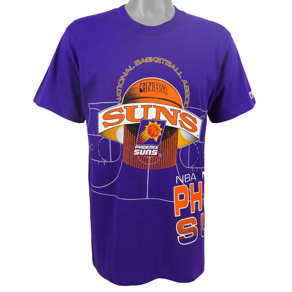 NBA (Logo 7) - Phoenix Suns Spell-Out T-Shirt 1990s Medium Vintage Retro Basketball