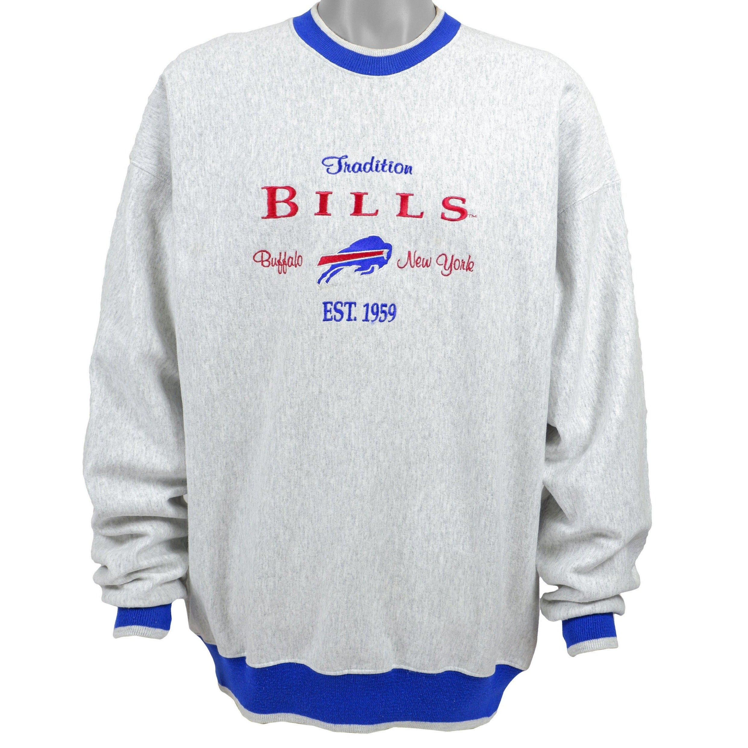 Vintage Trench tag Buffalo Bills 1991 AFC Champs crew neck sweatshirt Sz XL