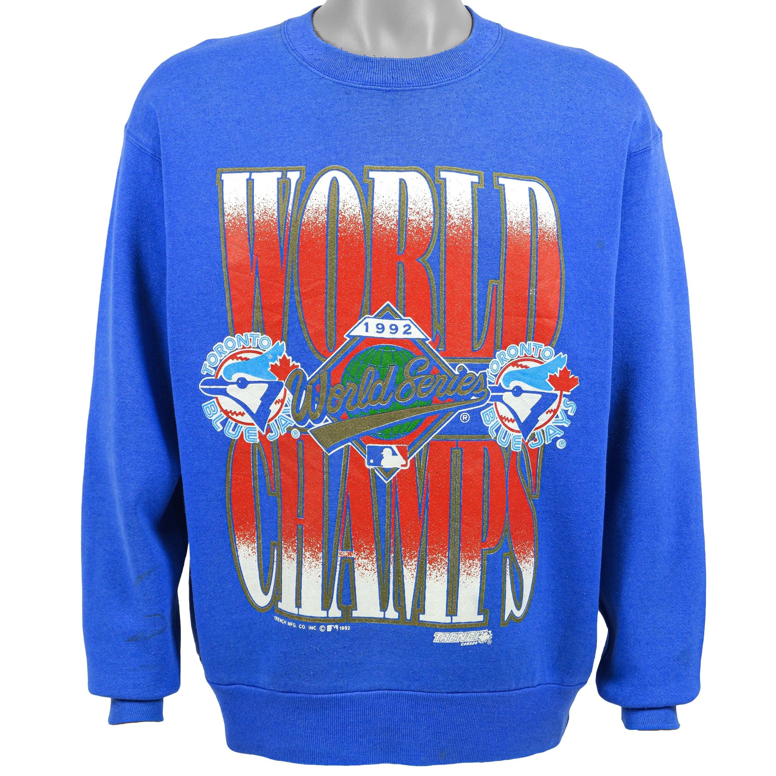 LostTimeCollection Toronto Blue Jays World Series 1992 Trench Canada Sweatshirt