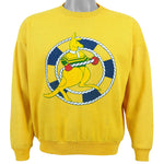 Vintage (Americas Cup Defence) - Yellow Boxing Kangaroo Crew Neck Sweatshirt 1987 Medium