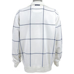 Nautica - White Plaid 1/4 Zip Sweatshirt 1990s X-Large Vintage Retro