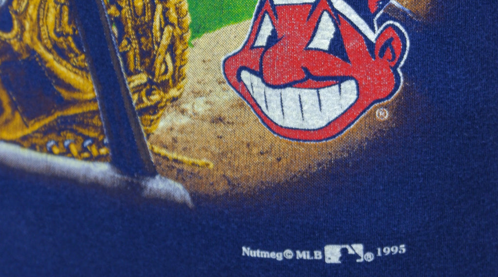 MLB (Nutmeg) - Cleveland Indians T-Shirt 1995 Large Vintage Retro Baseball