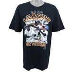 MLB (Gildan) - League Champions, San Francisco Giants Spell-Out Deadstock T-Shirt 2002 Large