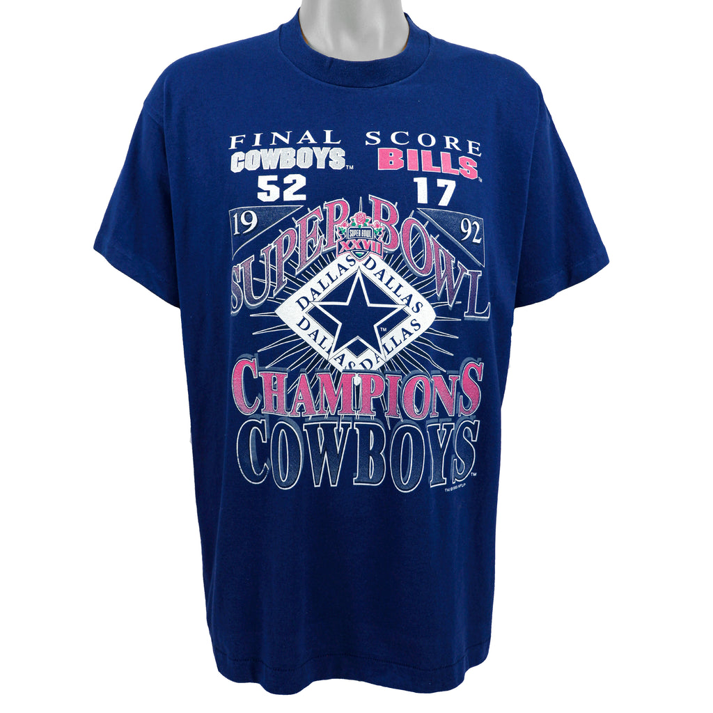 NFL (Best) - Dallas Cowboys Spell-Out Deadstock T-Shirt 1993 X-Large Vintage Retro Football