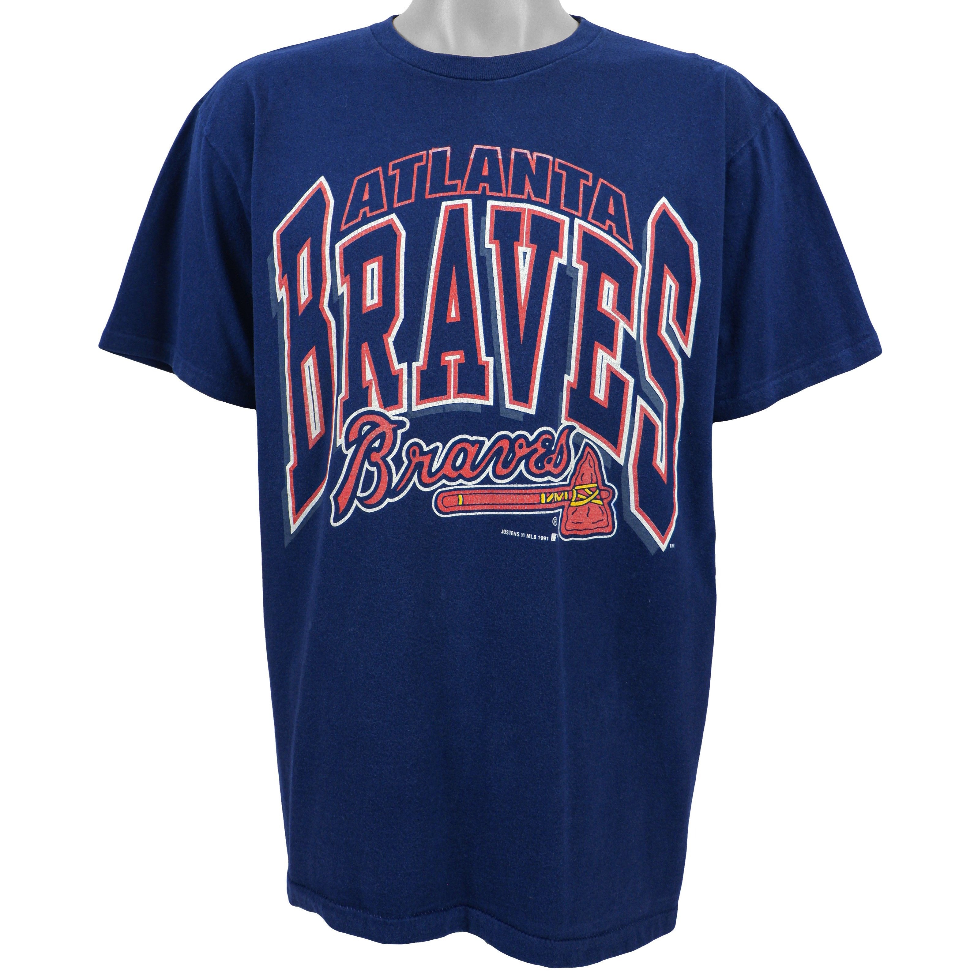 Vintage 1991 Atlanta Braves Hooded T-Shirt Size M by Logo7