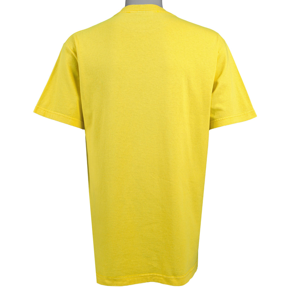 Nike - Yellow Big Spell-Out Deadestock T-Shirt 1990s Large Vintage Retro