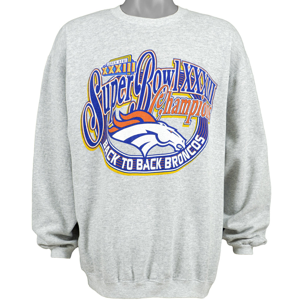 NFL (Tultex) - Super Bowl XXXIII Denver Broncos Sweatshirt 1998 Large Vintage Retro Football