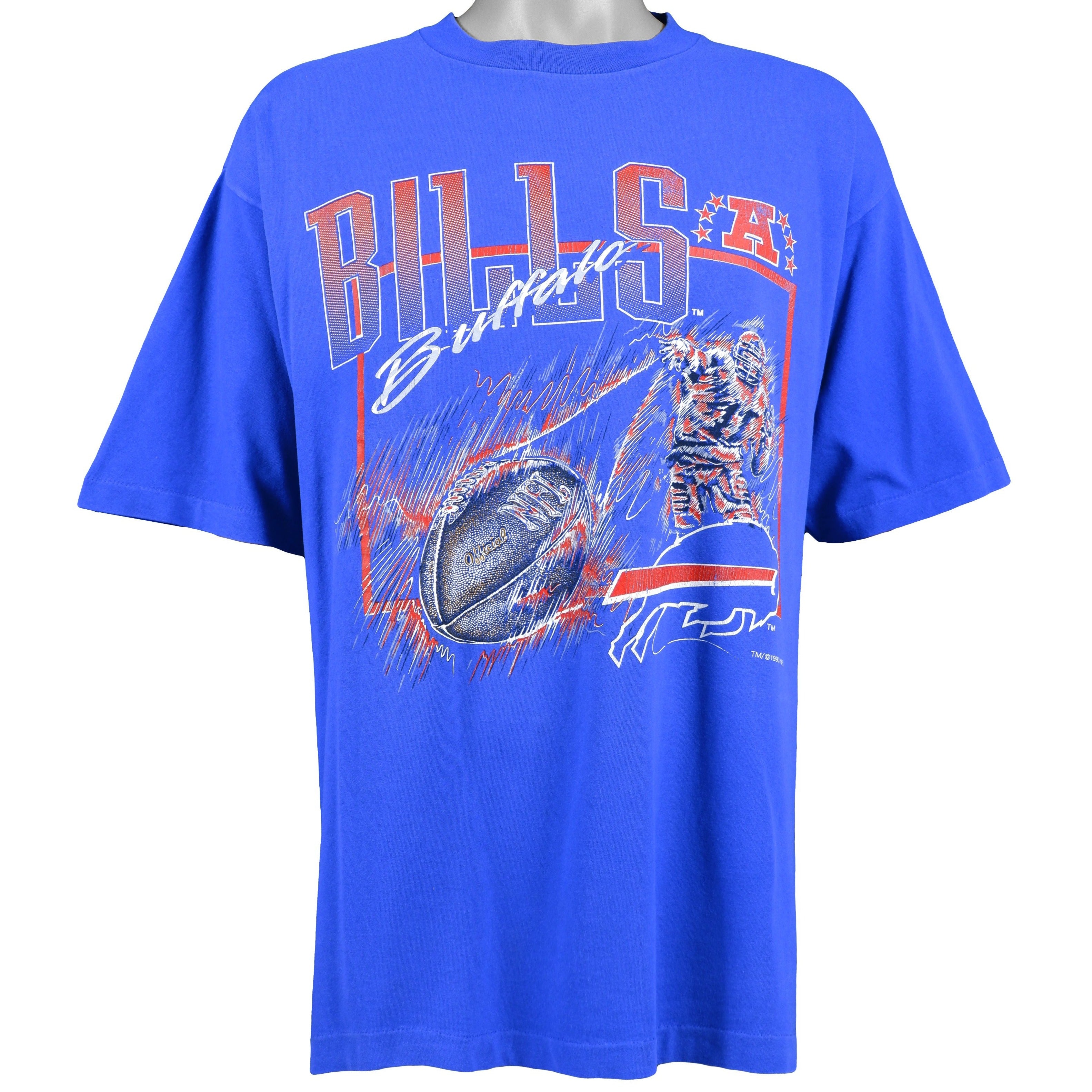 Vintage NFL (Logo 7) - Buffalo 'Bills' Spell-Out T-Shirt 1993 X