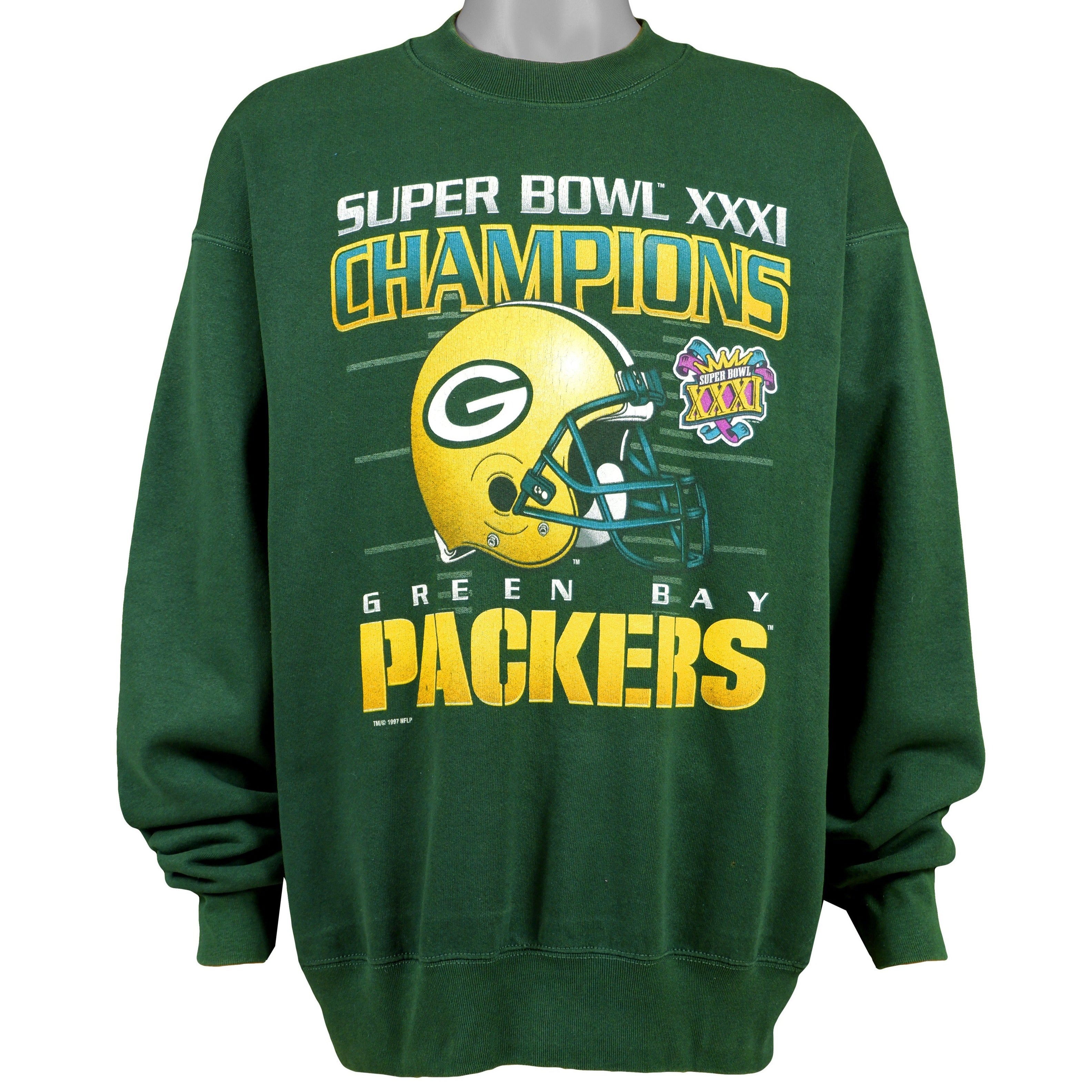 VINTAGE GREEN BAY PACKERS SWEATSHIRT Extra Large Spellout Logo NFL Football  90s