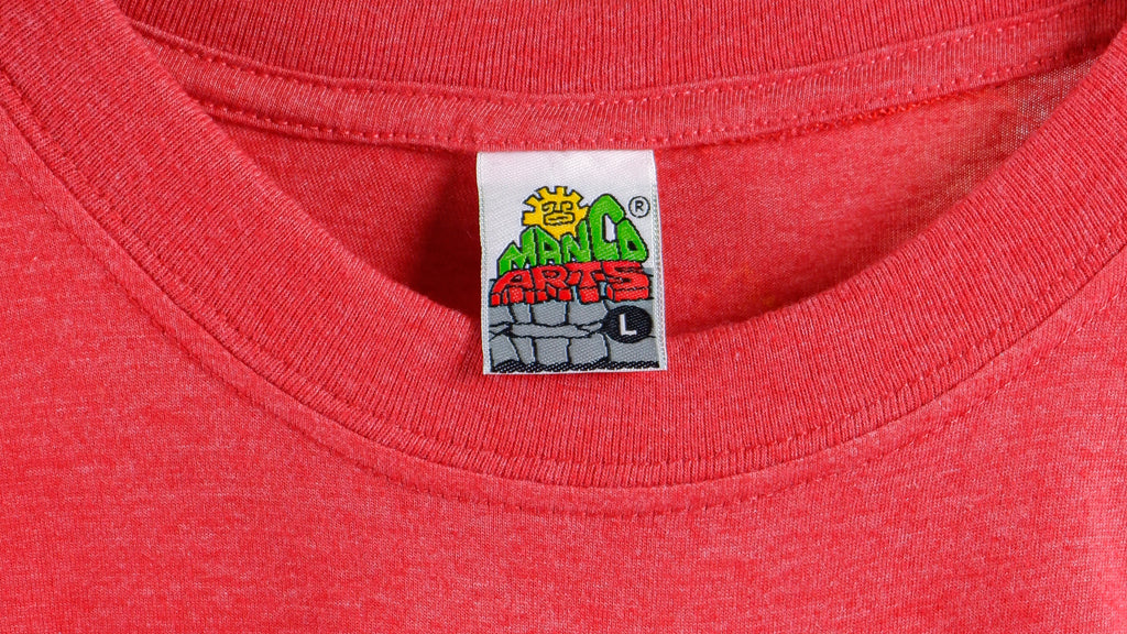 Vintage - Red Machu Picchu Embroidered T-Shirt 1990s Large Vintage Retro