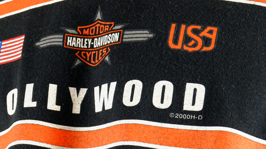 Harley Davidson - Hollywood, USA Spell-Out Deadstock Long Sleeved Shirt 1990s X-Large