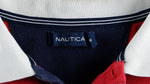 Nautica - Red, White & Blue Polo T-Shirt 1990s Medium Vintage Retro