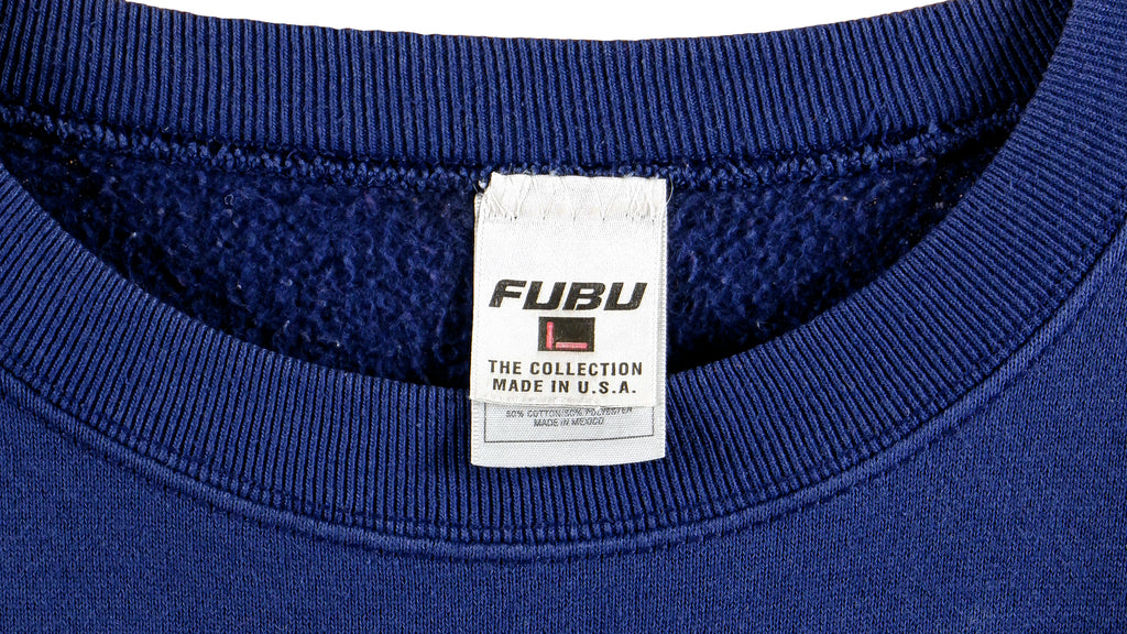 FUBU - Blue Big Spell-Out Sweatshirt 1990s X-Large Vintage Retro