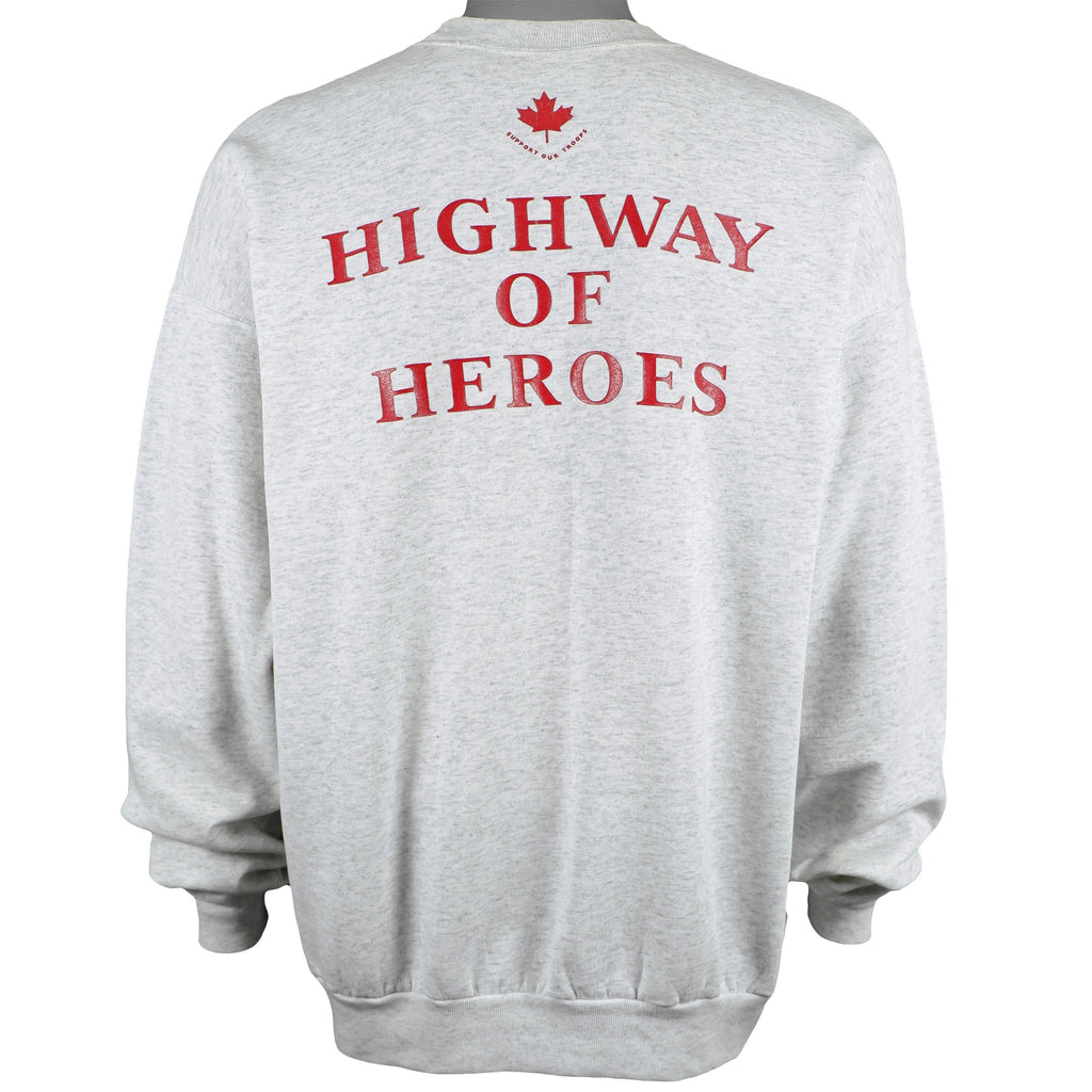 Vintage (Hanes) - Highway of Heroes Sweatshirt 1990s X-Large Vintage Retro