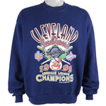 MLB - Cleveland Indians Big Logo Crew Neck Sweatshirt 1995 Large