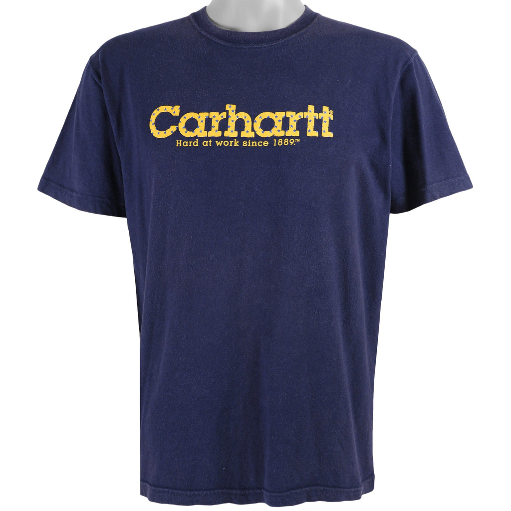 Carhartt - Blue Spell-Out T-Shirt 1990s Medium Vintage Retro