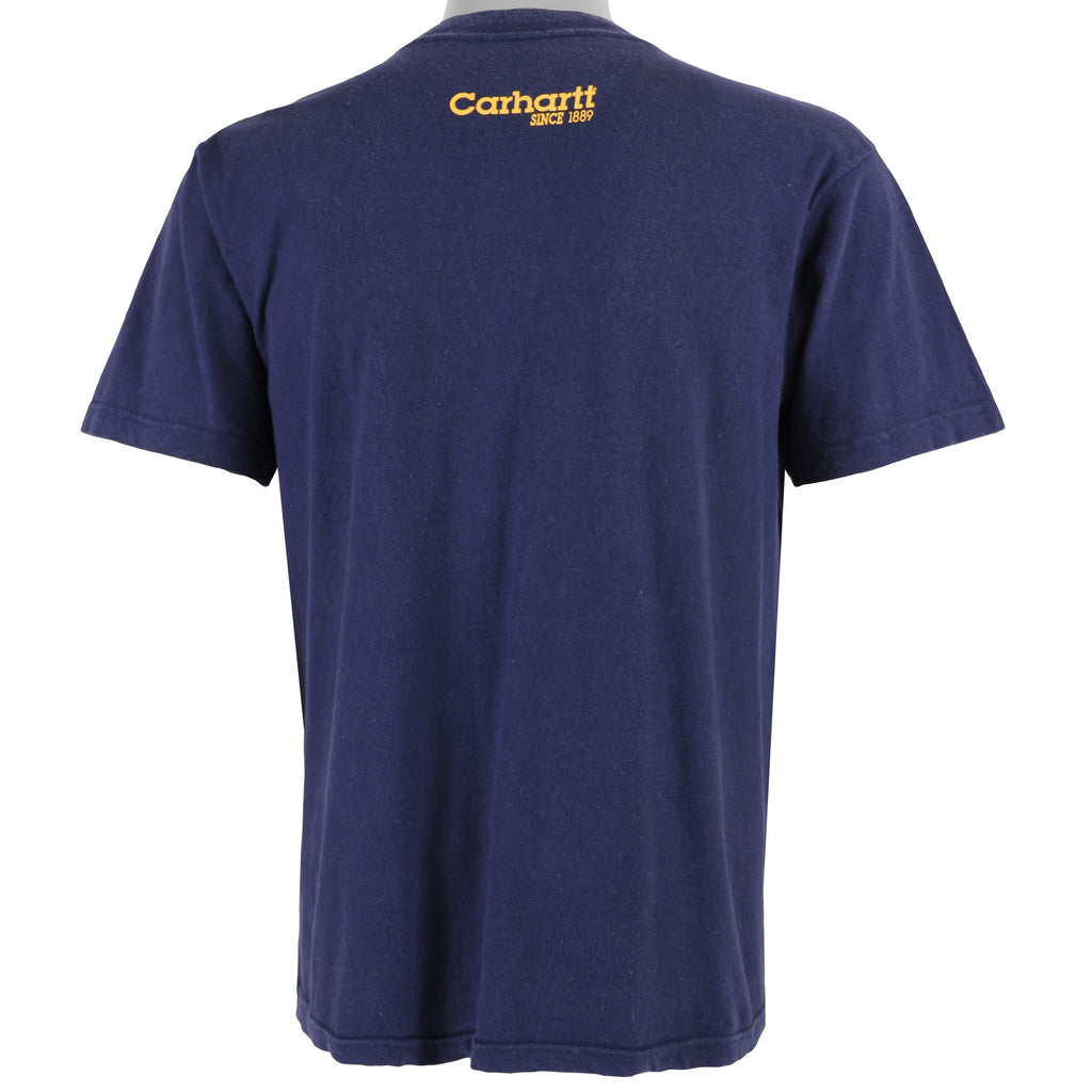 Carhartt - Blue Spell-Out T-Shirt 1990s Medium Vintage Retro