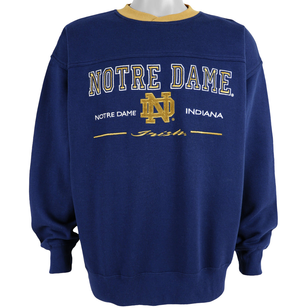 NCAA (Nutmeg) - Notre Dame Fighting Irish Big Logo Sweatshirt 1990s Large Vintage Retro Football College