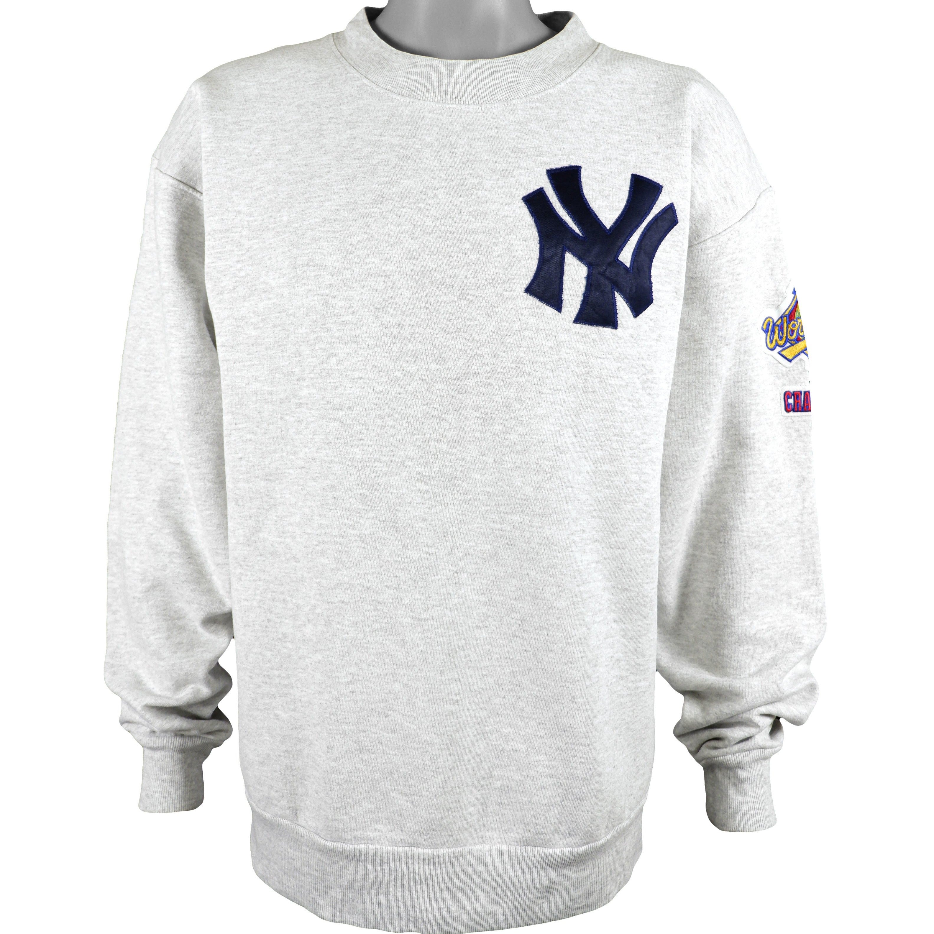 Vintage Lee NY Yankees Crewneck Sweatshirt L Grey 1999 World Series Champion