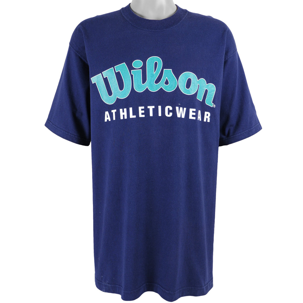 Wilson - Blue Big Spell-Out Deadstock T-Shirt 1990s X-Large Vintage Retro