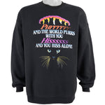 Lee - Purr and the World Purrs with You Sweatshirt 1990s X-Large Vintage Retro