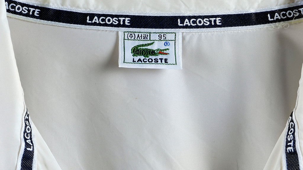 Lacoste - White Button-Up Jacket 1990s Medium Vintage Retro