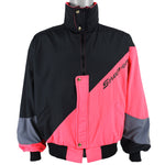 Vintage (Swingster) - Black & Pink Snap-on Racing Jacket 1990s Large Vintage Retro