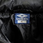 Umbro - Black 1/4 Zip Spell-Out Windbreaker 1990s X-Large Vintage Retro