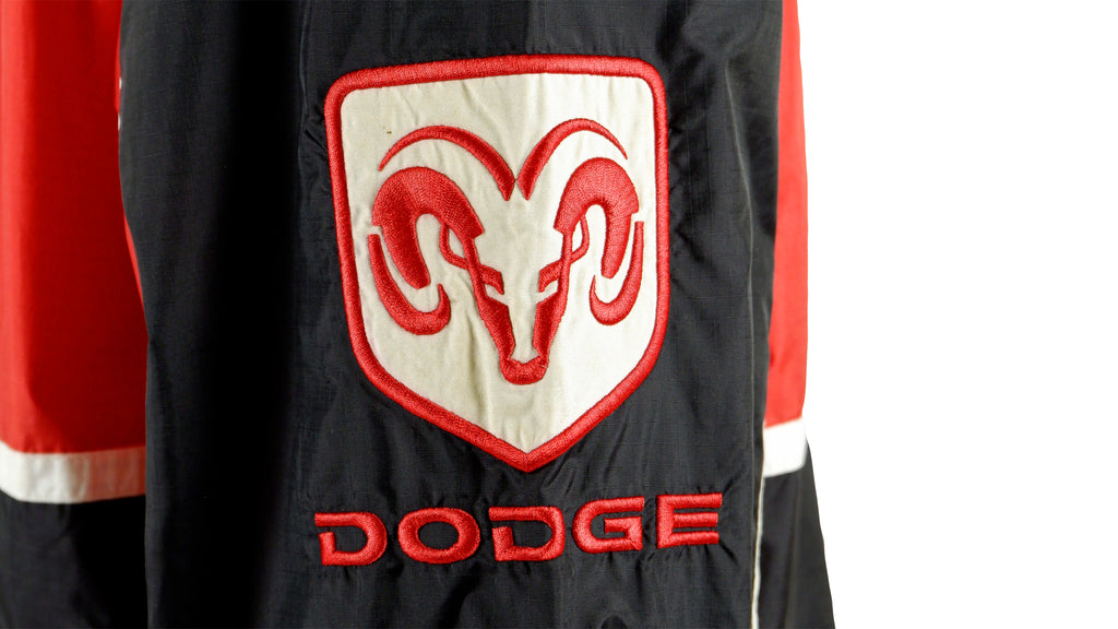 NASCAR (Racing Champions) - Black & Red Dodge Jacket 1990s Large Vintage Retro