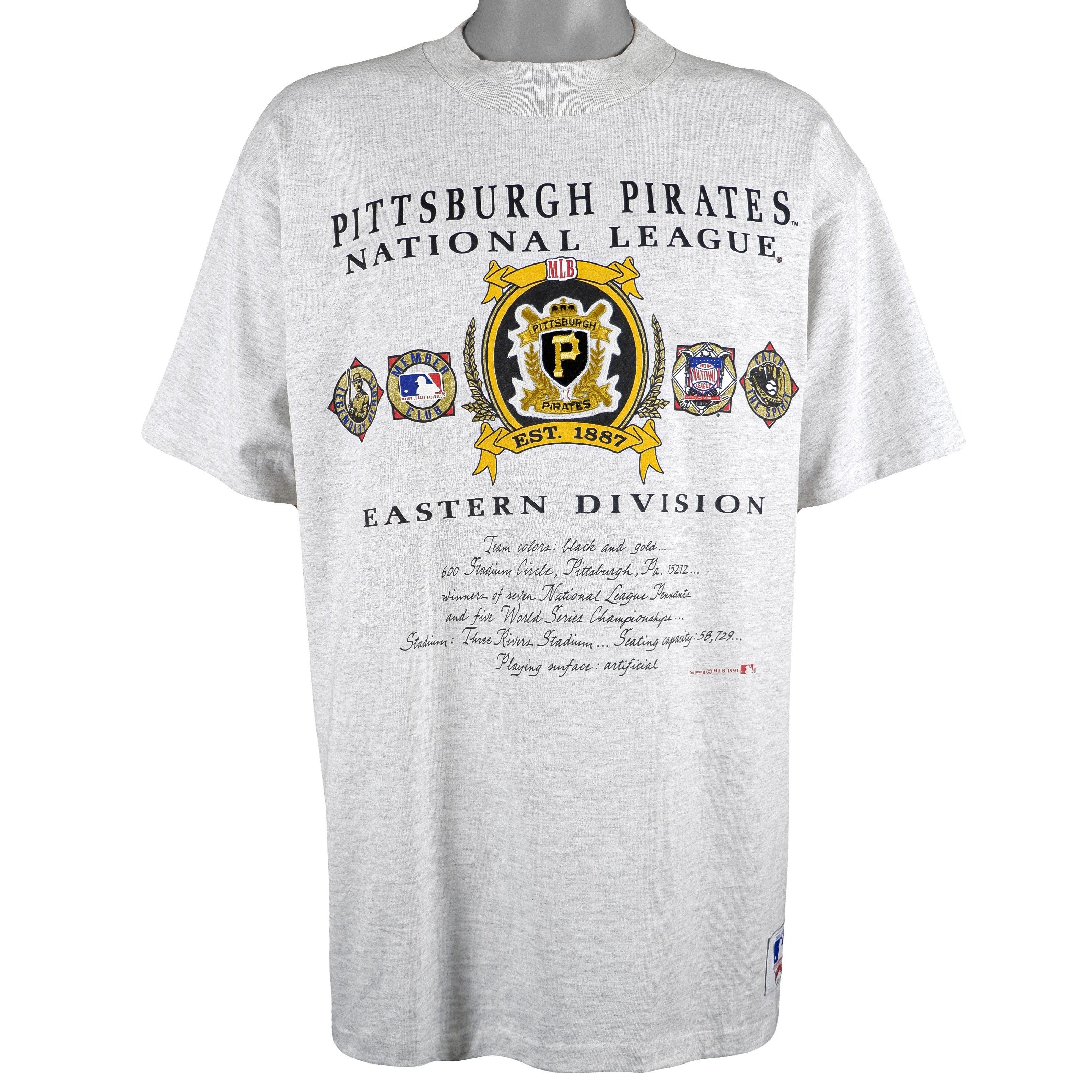 Vintage MLB Pittsburgh Pirates Tee Shirt 1991 Size Large Made in USA